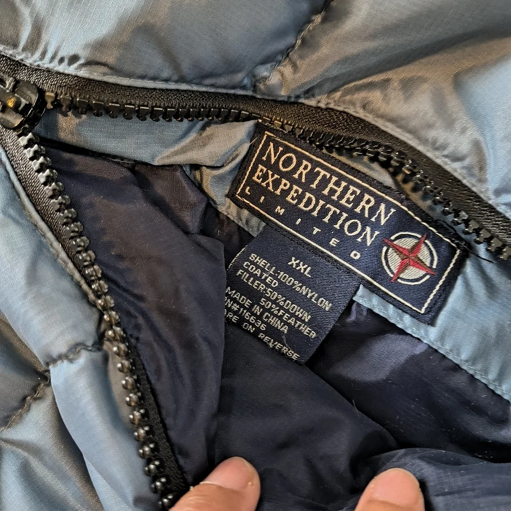 Northern Expedition Reversible Feather Down Filled‎ Quilted Puffer Coat S…